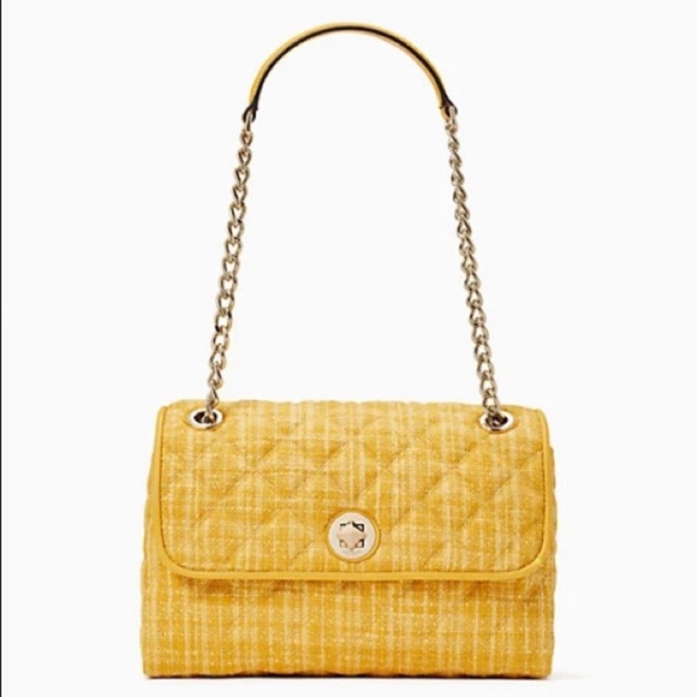 Kate spade Medium Flap Shoulder Bag- Yellow - Picture 3 of 12